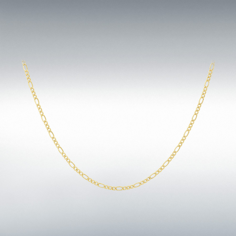 9ct Yellow Gold Figaro Chain Link 18" Necklace