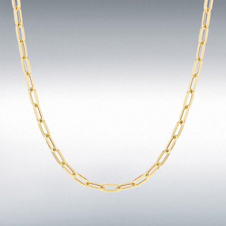 9ct Yellow Gold Paper Chain Link 18" Necklace