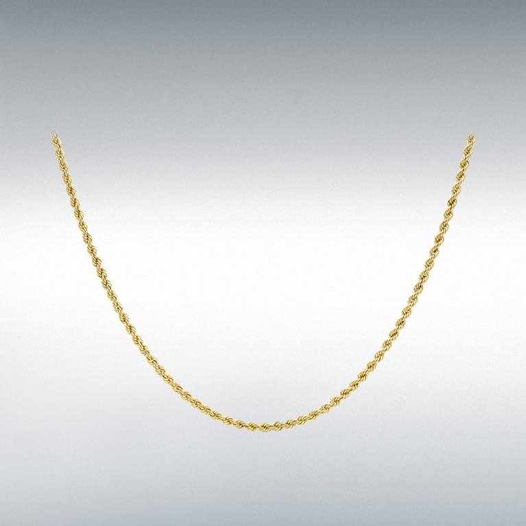 9ct Yellow Gold Rope Chain Link 18" Necklace