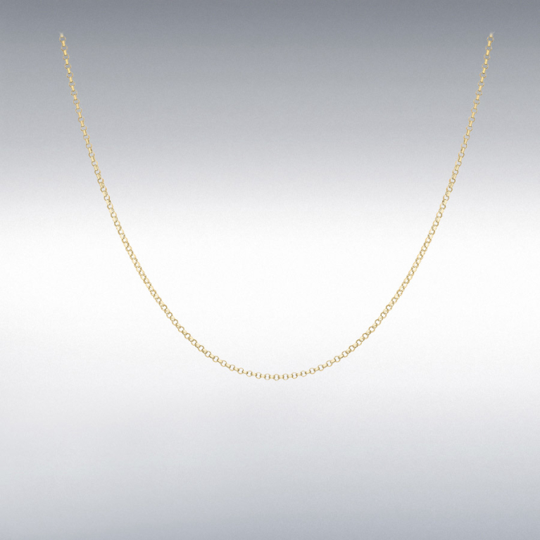9ct Yellow Gold Round Belcher Chain Link 18" Necklace
