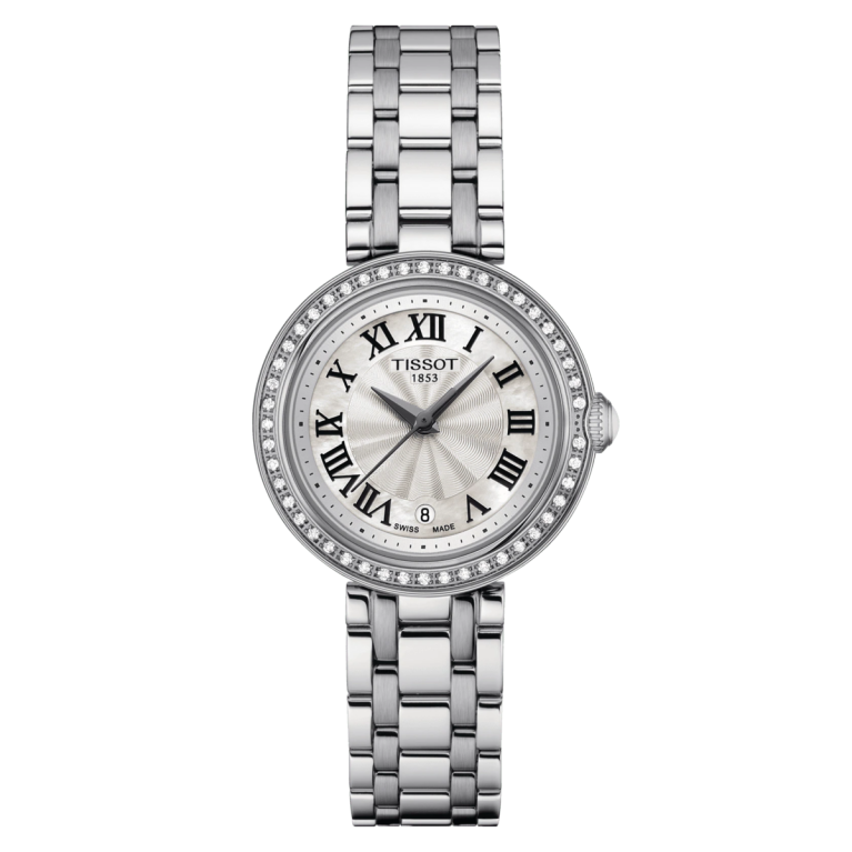 Tissot Bellissima Small Lady Mother of Pearl Dial Diamond Set Stainless Steel Womens Quartz Watch T1260106111300