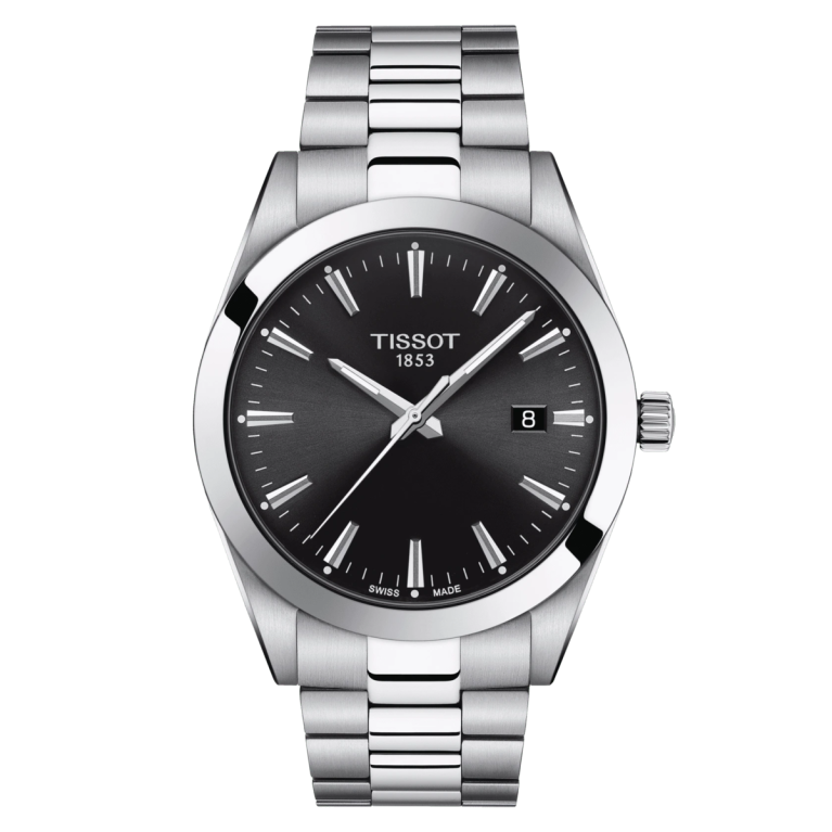 Tissot Gentleman Black Dial Stainless Steel Mens Quartz Watch T1274101105100