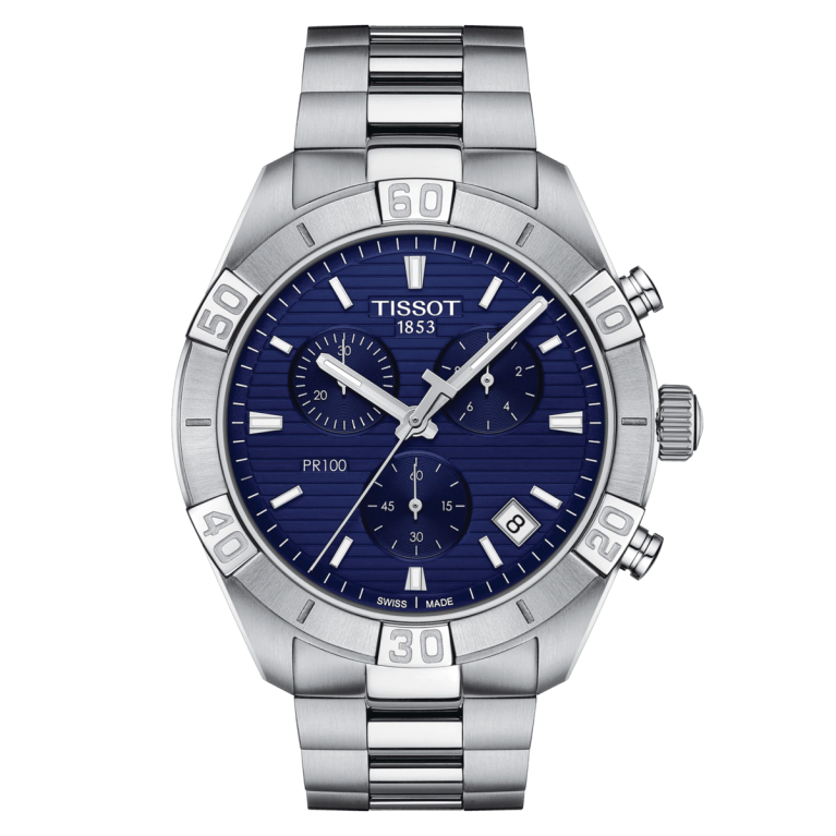 Tissot PR 100 Sport Blue Dial Stainless Steel Mens Quartz Chronograph Watch T1016171104100
