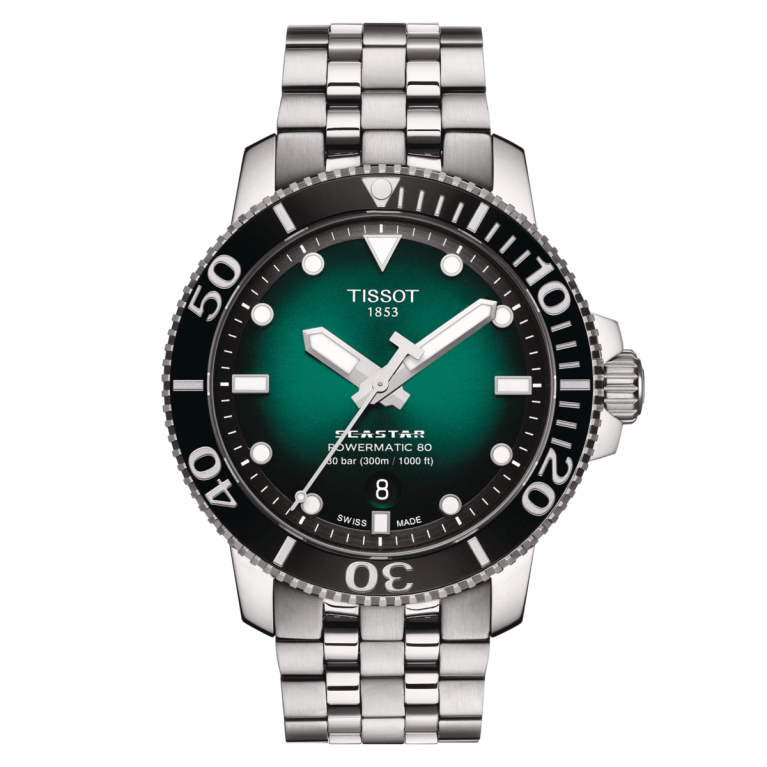 Tissot Seastar 1000 Green & Black Dial Stainless Steel Powermatic 80 Mens Watch T1204071109101