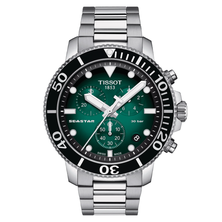 Tissot Seastar 1000 Green Dial Stainless Steel Mens Quartz Chronograph Watch T1204171109101