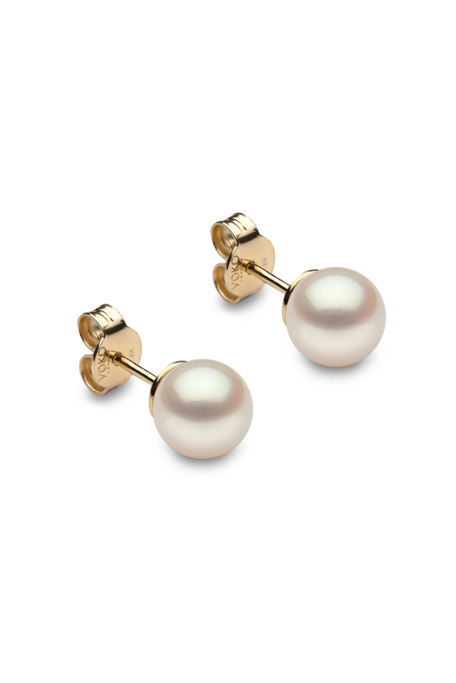YOKO London 18ct Gold 7mm Cultured Freshwater Pearl Stud Earrings