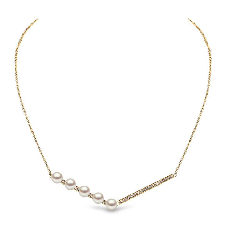 YOKO London Trend 18ct Gold, Pearl & Diamond Set Necklace