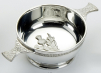 Traditional Pewter Celtic Design Quaich with Thistle (4" bowl) Thumbnail