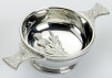 Traditional Pewter Celtic Design Quaich with Thistle (3" bowl) Thumbnail