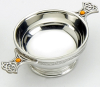 Traditional Pewter Celtic Design Quaich - Resin Set Handles (3" bowl) Thumbnail