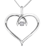 9ct Canadian White Gold Pulse Diamond Set Heart Pendant Necklace P3072W/08C-9 Thumbnail