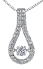 9ct Canadian White Gold Pulse Diamond Set Teardrop Pendant Necklace P3071W/30C-10 Thumbnail
