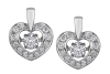 9ct Canadian White Gold Pulse Diamond Set Heart Earrings E3114W/35-9 Thumbnail