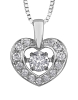 9ct Canadian White Gold Pulse Diamond Set Heart Pendant Necklace P3114W/25C-10 Thumbnail