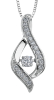 9ct Canadian White Gold Pulse Diamond Set Ribbon Style Pendant Necklace P3070W/25C-10 Thumbnail