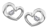 9ct Canadian White Gold Pulse Diamond Set Heart Earrings E3113W/10-10 Thumbnail