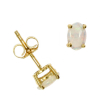 9ct Gold Oval Opal Claw Set Stud Earrings Thumbnail