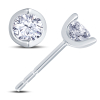18ct White Gold 2 Claw Cup Setting 0.25ct Diamond Stud Earrings Thumbnail