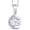 18ct White Gold 2 Claw Cup Setting 0.30ct Diamond Pendant Necklace Thumbnail