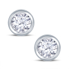 18ct White Gold Rubover Set 0.50ct Diamond Stud Earrings Thumbnail