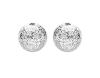 9ct White Gold Diamond Cut Dome Stud Earrings Thumbnail