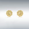 9ct Gold Diamond Cut Filigree Dome Stud Earrings Thumbnail