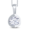 18ct White Gold 2 Claw Cup Setting 1.00ct Diamond Pendant Necklace Thumbnail