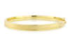 9ct Gold Oval Hinged Textured & Polished Bangle Thumbnail