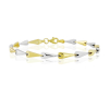 9ct Yellow & White Gold Polished Contemporary Hayseed Bracelet Thumbnail