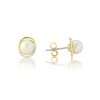 9ct Yellow & White Gold Pearl Set Stud Earrings Thumbnail