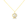 9ct Yellow & White Gold Pearl Swirl Pendant Necklace Thumbnail