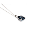 9ct White Gold Blue Topaz & Diamond Set Pendant Necklace Thumbnail