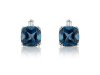 9ct White Gold Blue Topaz & Diamond Set Stud Earrings Thumbnail