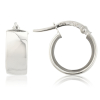 9ct White Gold Small Broad Hoop Earrings Thumbnail