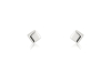 9ct White Gold Small Cube Stud Earrings Thumbnail