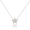 9ct White Gold Diamond Set Star Pendant Necklace Thumbnail