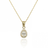 9ct Gold Pear-Shaped Cubic Zirconia Cluster Pendant Necklace Thumbnail