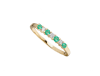 9ct Gold Emerald & Diamond Set Half Eternity Ring Thumbnail