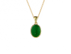 9ct Gold Rubover Set Jade Pendant Necklace Thumbnail