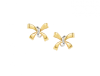9ct Yellow & White Gold Two Tone Bow Stud Earrings Thumbnail
