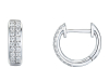 18ct White Gold Double Row Claw Set Diamond Hoop Earrings Thumbnail