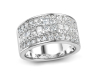18ct White Gold Diamond Set Five Row Dress Ring Thumbnail