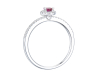 18ct White Gold Pear Shaped Ruby & Diamond Set Cluster Ring Thumbnail