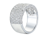 18ct White Gold Five Row Diamond Set Dress Ring Thumbnail