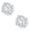 9ct White Gold 4 Claw Set 7mm Cubic Zirconia Stud Earrings Thumbnail