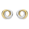 9ct Yellow & White Gold Interlinked Circles Stud Earrings Thumbnail