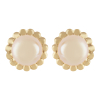 9ct Gold Pearl & Rope Surround Stud Earrings Thumbnail