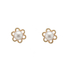 9ct Gold Pearl Flower Design Stud Earrings Thumbnail