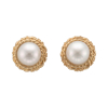 9ct Gold Pearl & Double Rope Surround Stud Earrings Thumbnail