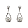 9ct White Gold Pearl Set Drop Earrings Thumbnail